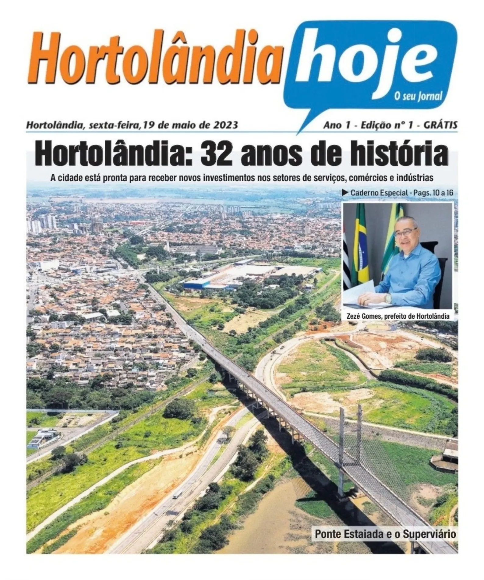Capa de Hortolândia Hoje — Jornal · nº 1 · mai/2023