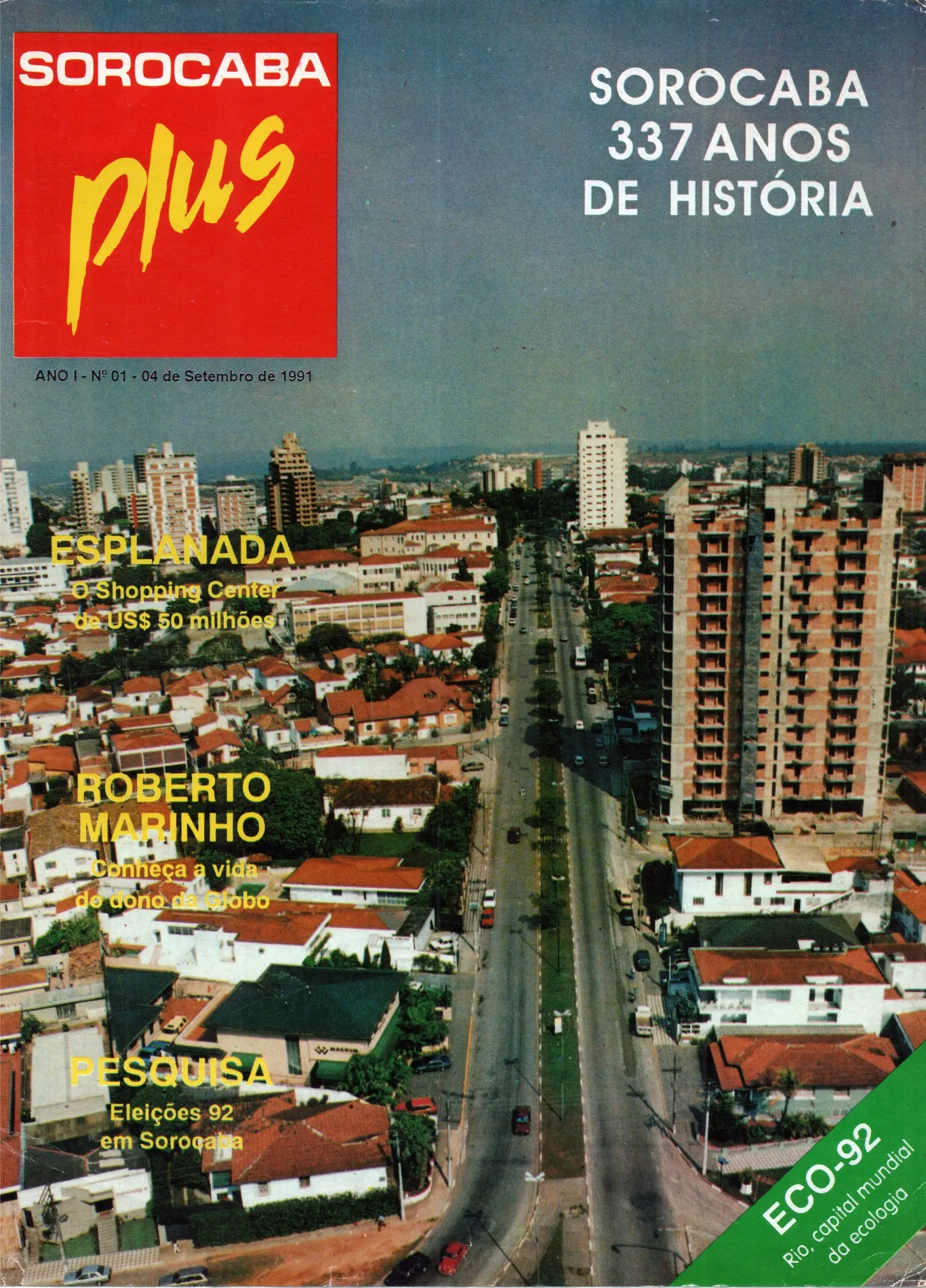 Capa de Sorocaba Plus — Revista · nº 1 · set/1991